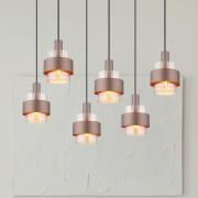 Milley hængelampe, længde 96 cm, bronzefarvet, 6 lyskilder, metal