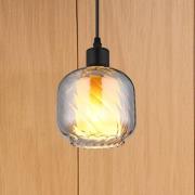 Hængelampe Xia, Ø 14 cm, røgfarvet grå, glas