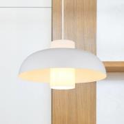 Lowe pendellampe, mat hvid, Ø 38 cm, metal