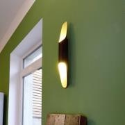 Apodis LED-væglampe, sort/guld, højde 50 cm, metal dæmpbar