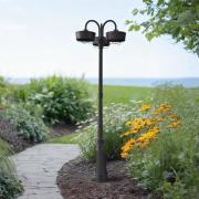 Prios LED-udendørslampe Thorus, 204 cm, sort, 3 lyskilder, IP44