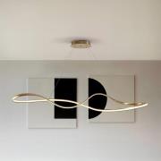 LED-hængelampe Lia, guldfarvet, CCT, fjernbetjening, metal