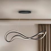 Danza LED-hængelampe, mat sort, metal, aluminium