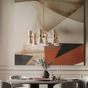 Stilnovo pendellampe Megafono, 80 cm, elfenbensfarvet, 12 lyskilder