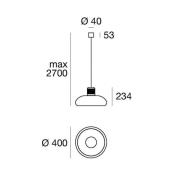Stilnovo Trepiù LED-hængelampe, hvid/sort, Ø 40 cm
