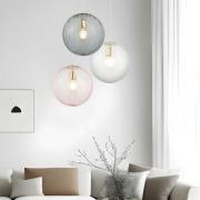 Hængelampe Diana, røggrå/guldfarvet, Ø 30 cm, glas