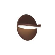 Udendørs LED-væglampe Letty, brun, Ø 18 cm, metal, IP65