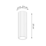 Carbon loftlampe, hvid, højde 20 cm, aluminium