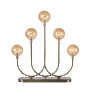 Lysestage Enys, antik messing, jern/glas, 5 lyskilder, LED