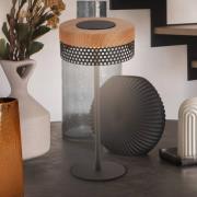 Booha bordlampe med batteri, brun, metal, IP44, dæmpbar