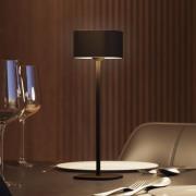 Calex LED-bordlampe med batteri Serino, sort, aluminium, 2.700 K