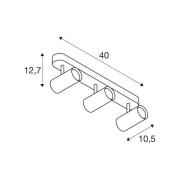 SLV LED-loftspot Noblo, 2.700 K, sort, længde 40 cm