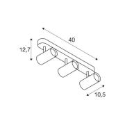 SLV LED-loftspot Noblo, hvid, dæmpbar til varmt lys, længde 40 cm
