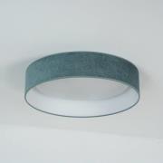 LED-loftlampe Plafond, mintgrøn, stof, Ø 45 cm, 3-trins