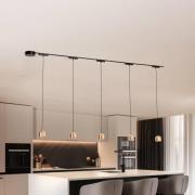 Lumaro skinnesystem, pendel, 5 lyskilder, guld, 48V, dæmpbar