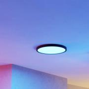 EGLO connect Smart-LED-påbygningslampe Fueva 6-Z, sort, Ø38cm