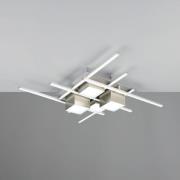 LED-loftlampe Roger, nikkel mat, metal, CCT, fjernbetj.