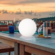 LED-udendørslampe Dabus, Ø 30 cm, kugle, hvid, akryl