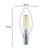 Philips LED-pære E14 B35 2,3W 485lm 2700K filament 3-pak