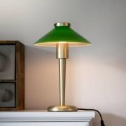 PR Home Bordlampe August, messingfarvet/grøn, 34 cm, metal