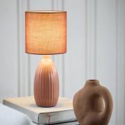 PR Home Bordlampe Uno, rustrød, højde 37 cm, tekstil/keramik