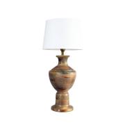 Bordlampe Alma, hvid/brun, højde 69 cm, træ/stof