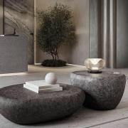 LED-bordlampe Brena, cognac, glas, CCT, dæmpbar