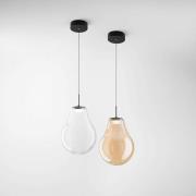 LED-hængelampe Noa, ravfarvet, glas, Ø 25 cm, CCT, dæmpbar