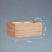 LED-væglampe Shine-Wood, eg/sort, bredde 23 cm, træ