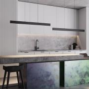 Maytoni LED-hængelampe Ephoria, sort, aluminium, længde 116 cm