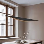 Lucande LED-pendellampe Clavit, sort, 140 cm, dæmpbar