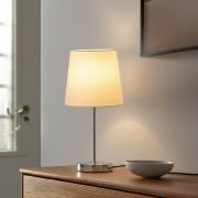 Lindby Leza bordlampe, krom, hvid skærm