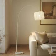 Lindby buelampe Helin, beige, tekstil, højde 198,5 cm