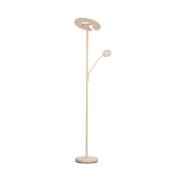LED-gulvlampe Dent, sandfarvet, 180 cm, metal, CCT 2 lyskilder.