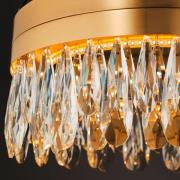 LED-loftlampe Celestia, Ø 40 cm, messingfarvet, krystal