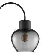 Gulvlampe Ligari, sort/røggrå, højde 164 cm metal/glas