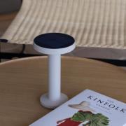 Solar-LED-bordlampe Cairo, beige, plast, IP44, 21 cm