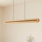 Lucande LED-pendellampe Darnor, træ, CCT, længde 100 cm