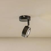 Lindby-spotlight Jyla, sort, 2.700 K, Ø 8 cm, GX53