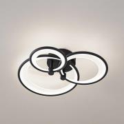 Lindby LED-loftlampe Sorma, sort, CCT, dæmpbar