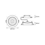 OSRAM LED-indbygningsspot, 3-pak, hvid, Ø 9 cm, metal, 827, dæmpbar