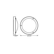 OSRAM loftlampe BATHROOM, sort Ø 31 cm metal/glas IP44