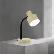 Bordlampe Gili, lysegrøn, stål, højde 35 cm, E27