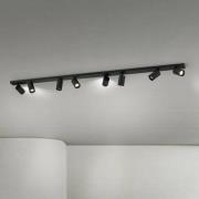 Loftspot Sean, sort, 8 lyskilder, stål, aluminium, GU10