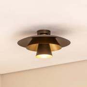 Loftlampe Plato, titan/guldfarvet, metal, Ø 38 cm, E27
