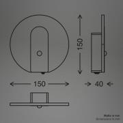 LED-væglampe med batteri Taro, sort mat, Ø 15 cm, sensor