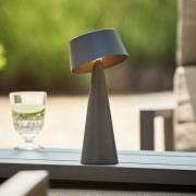 LED-bordlampe Solino, grafit, solcelle/USB, 26 cm IP44