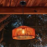 Newgarden pendellampe Calabardina, brun, reb, Ø30cm, IP44