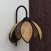 OSRAM væglampe Decor Rattan Lotus, beige/sort, E27