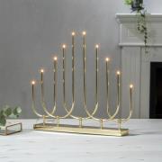 Lysestage Novum, 10 lyskilder, messingfarvet, metal, E5